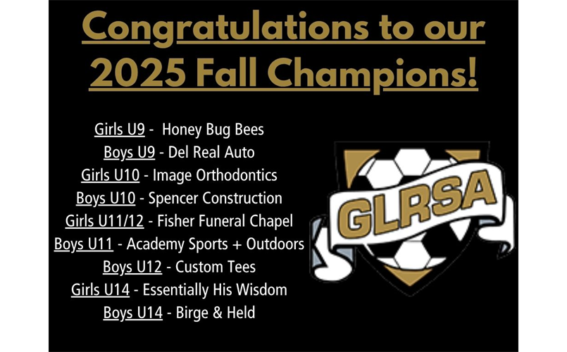 GLRSA Fall 2025 Champions